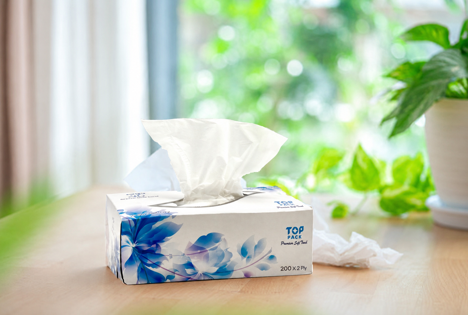 TOP PACK 200 SHEETS X 2PLY FACIAL TISSUE 