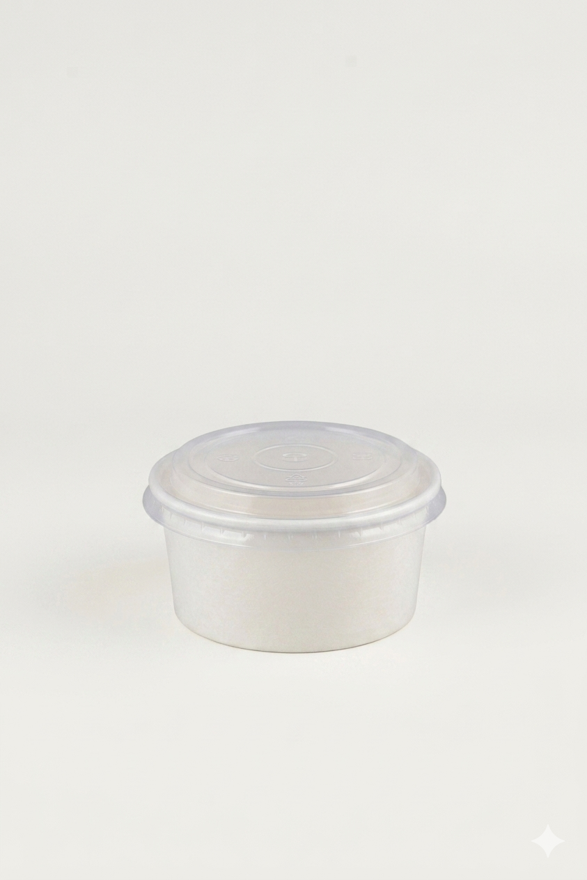 WHITE KRAFT ROUND SALAD BOWL