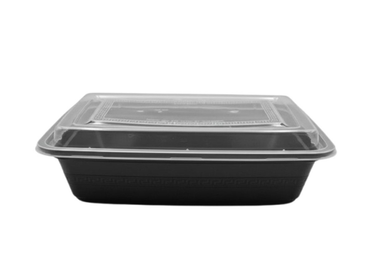 BLACK BASE RECTANGULAR CONTAINER 