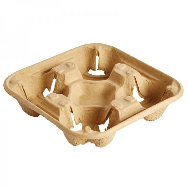 KRAFT CORRUGATED FOUR CUPS HOLDER