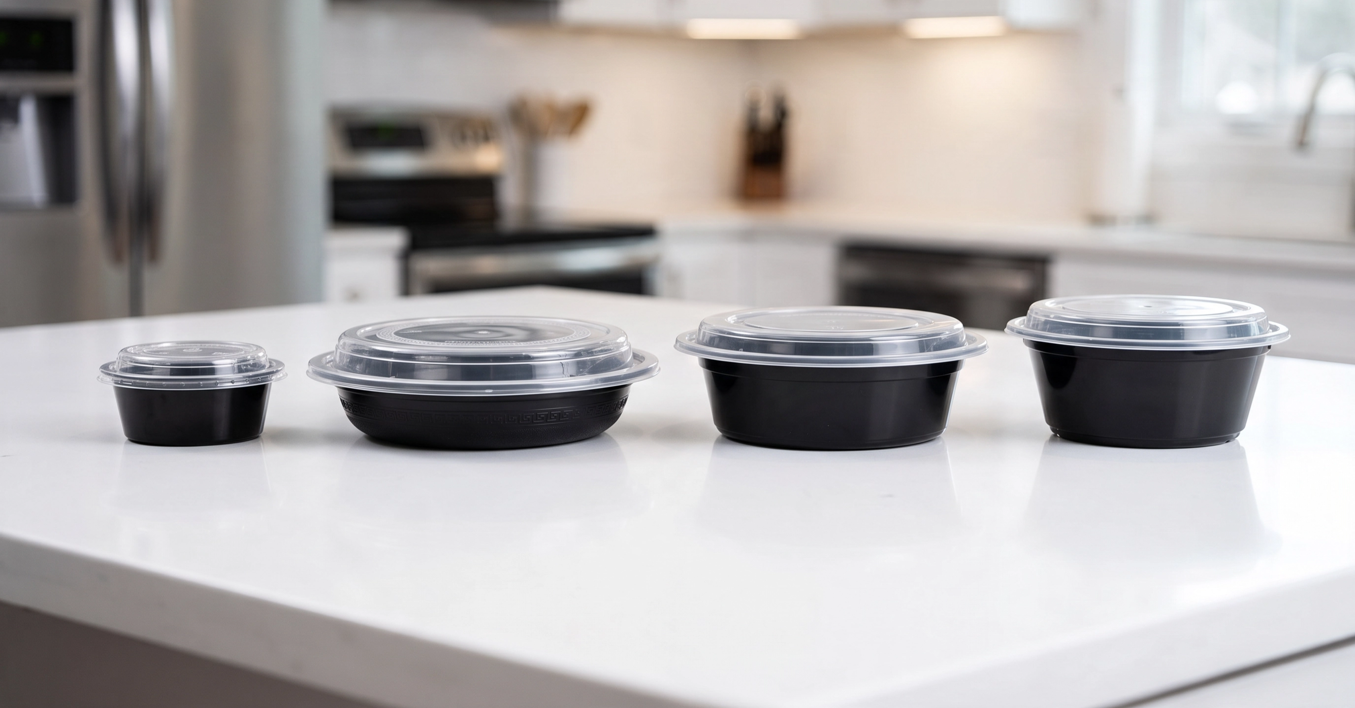 BLACK BASE ROUND CONTAINERS 
