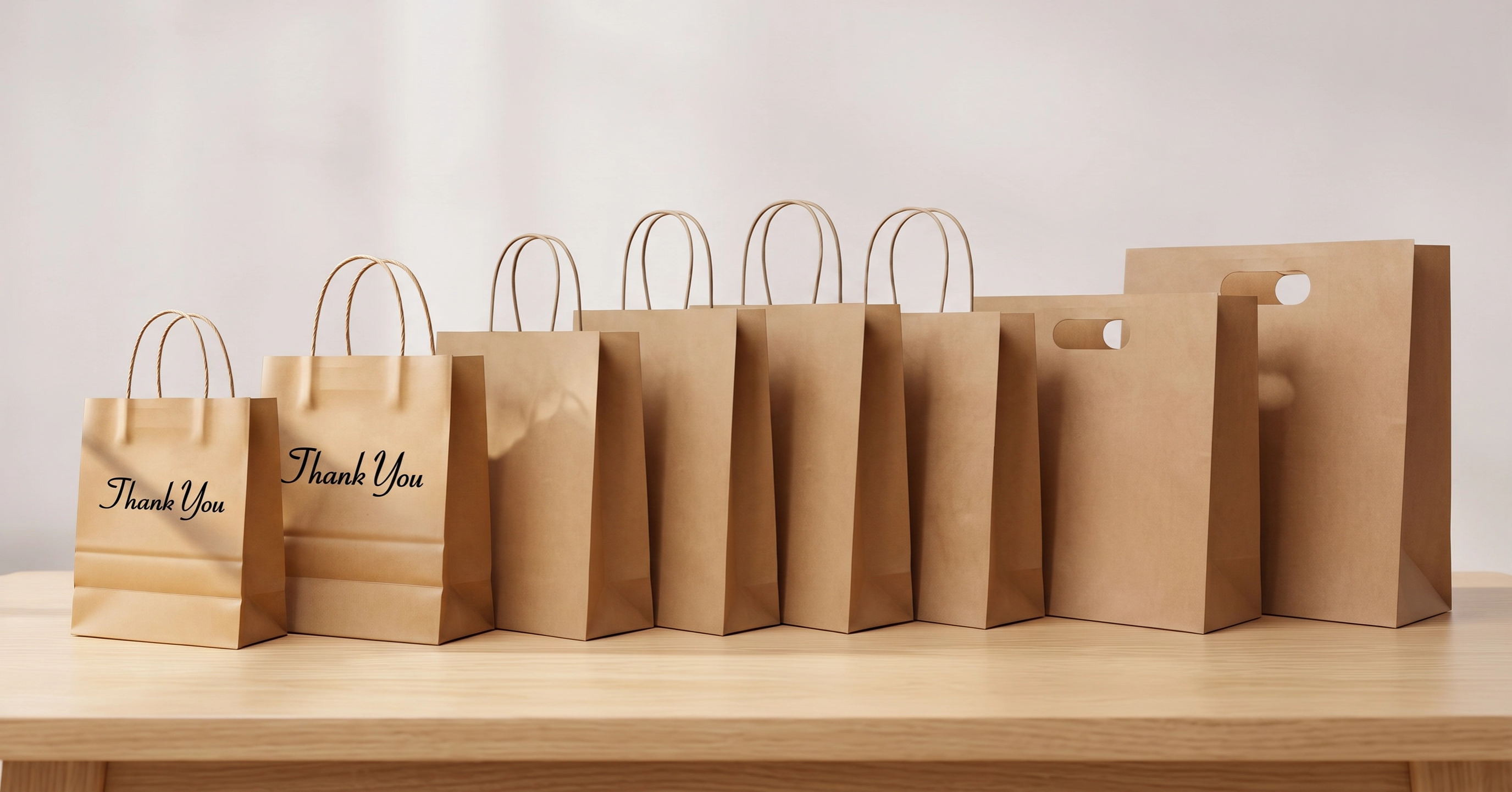 KRAFT TWISTED AND DIE CUT HANDLE TAKEAWAY BAG