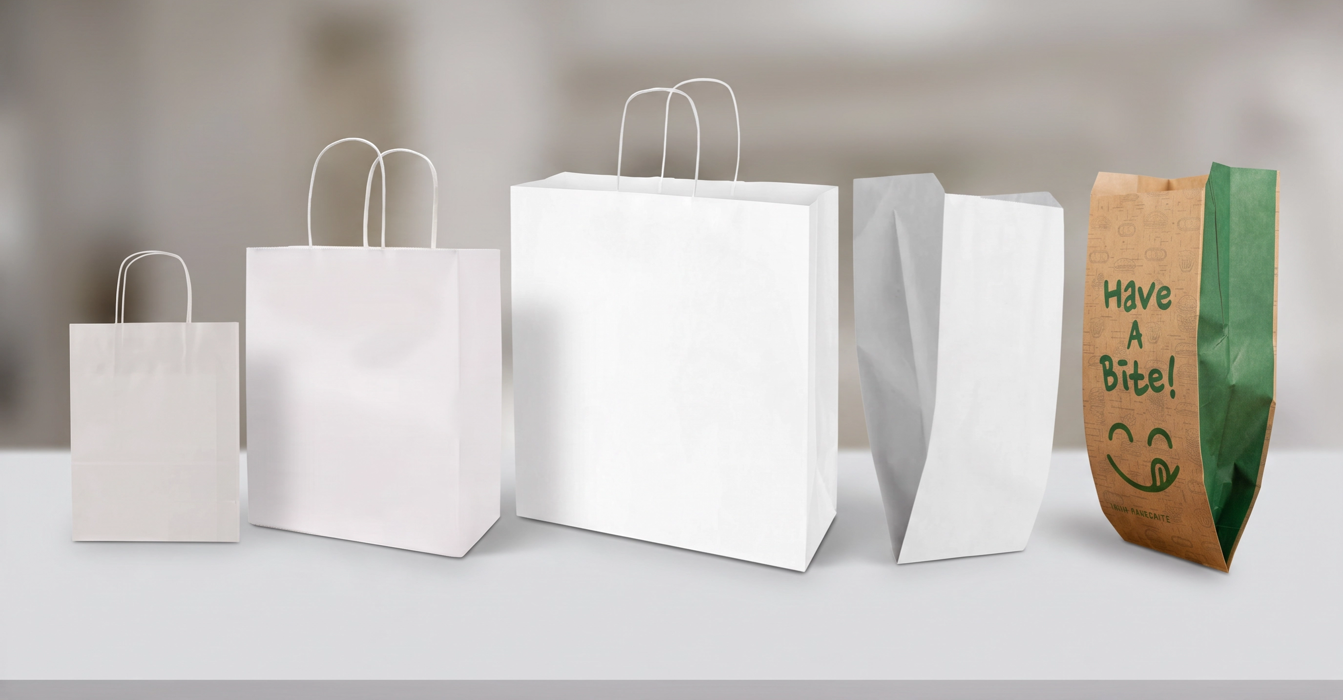 PAPER BAG WITH HANDLE & WITHOUT HANDLE 