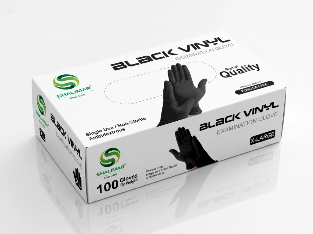 BLACK VINYL GLOVES X-LARGE