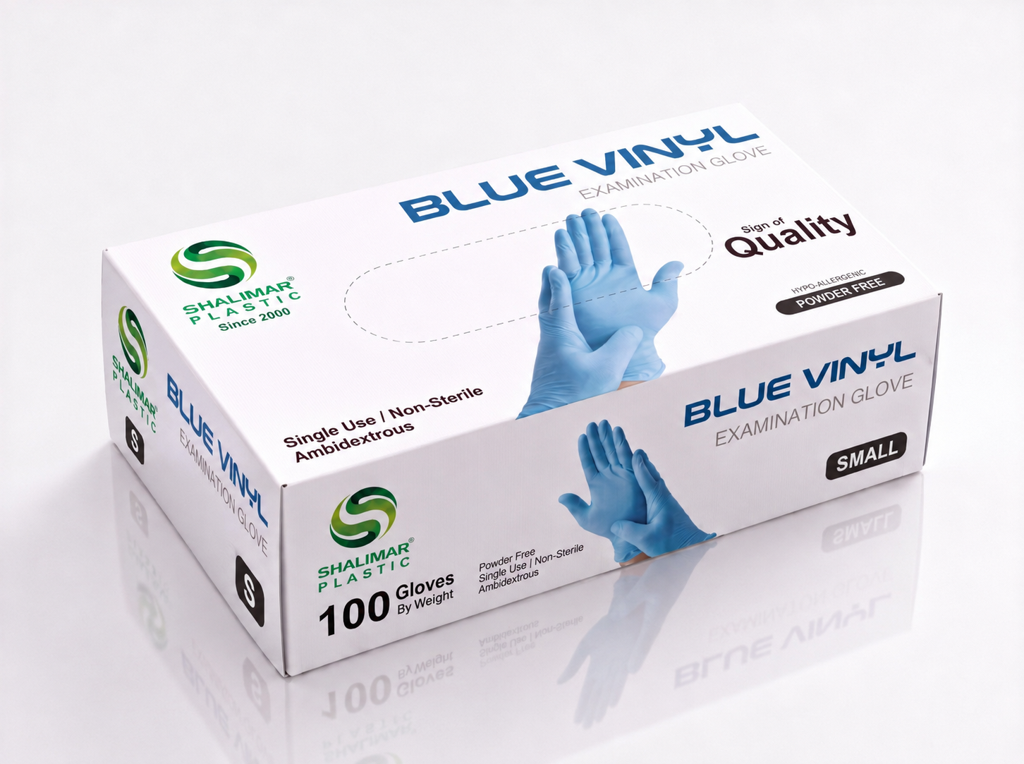 BLUE VINYL GLOVES SMALL