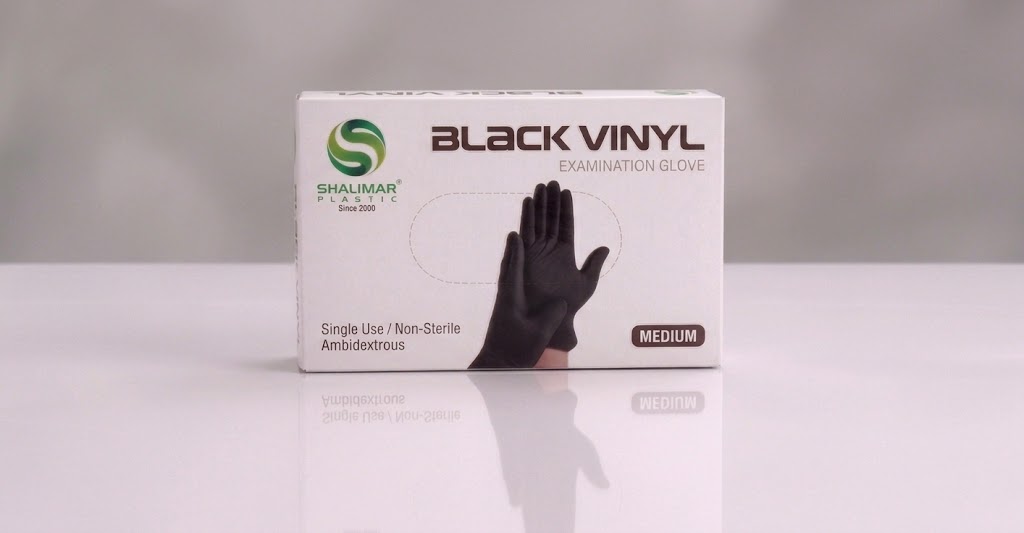 Black Vinyl Gloves Medium