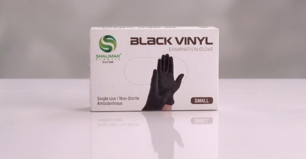 Black Vinyl Gloves Small