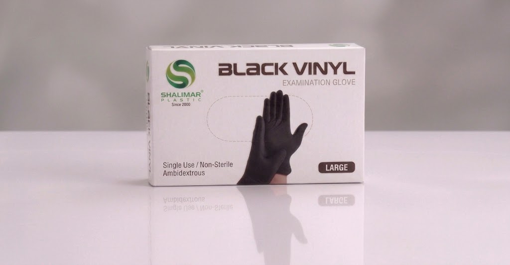 Black Vinyl Gloves Large