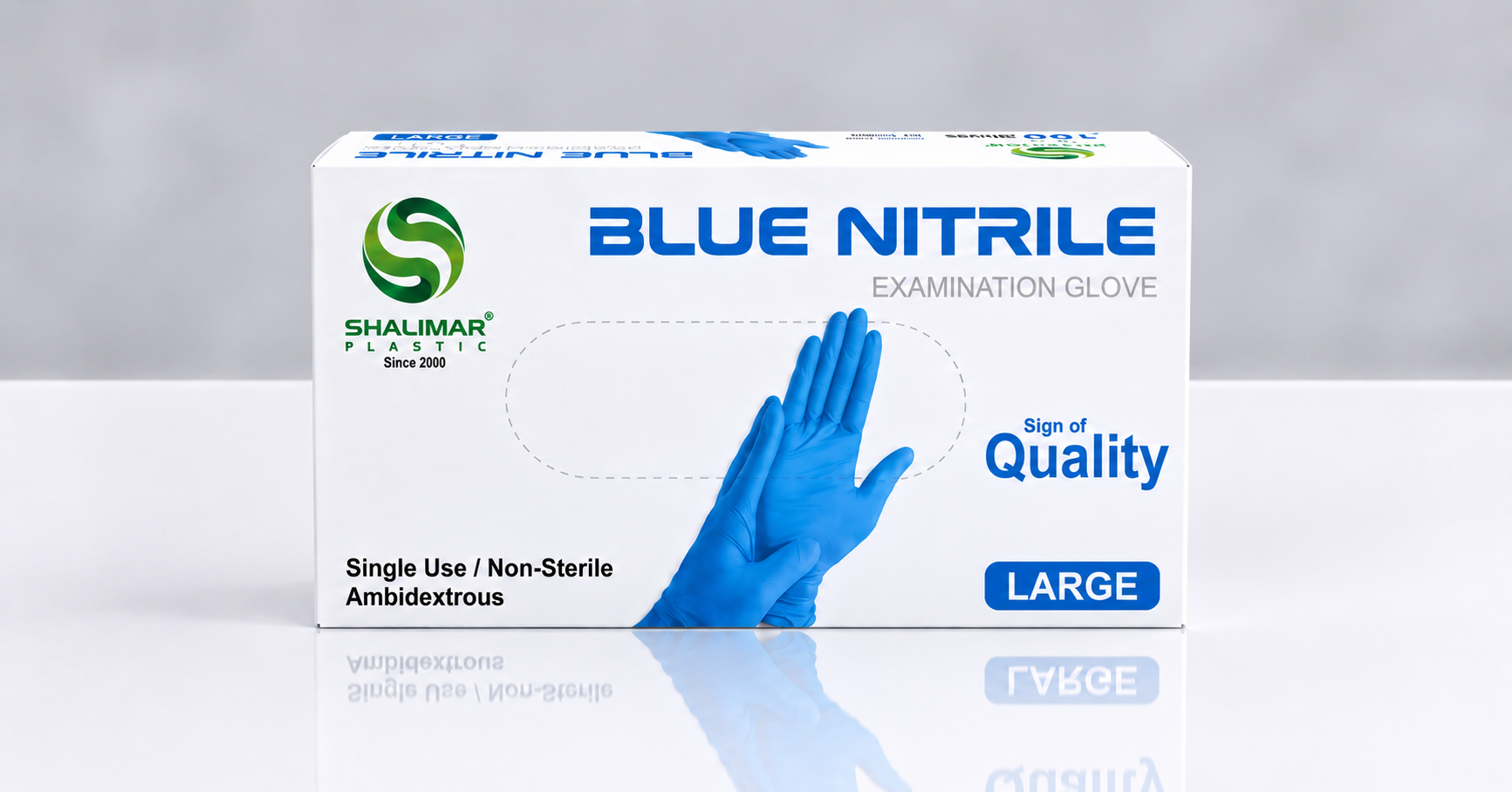 Blue Nitrile Gloves Large