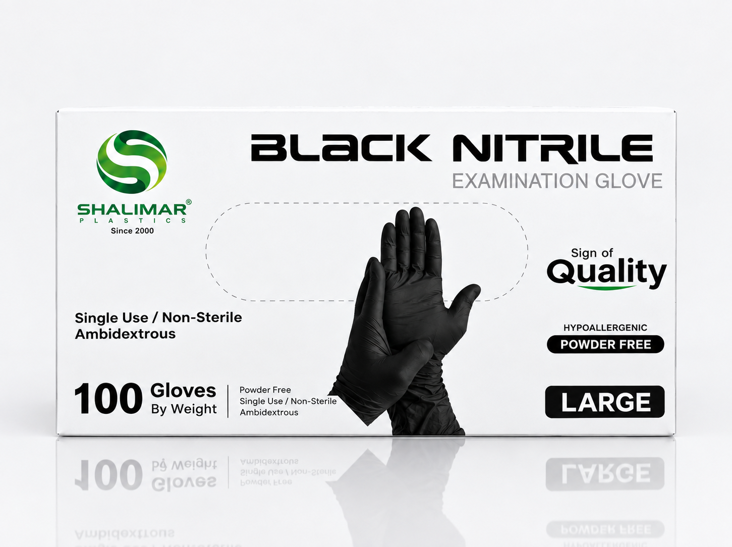 Black Nitrile Gloves Large